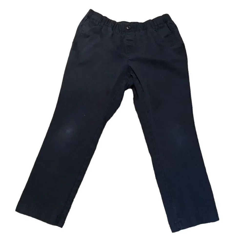 Lands End Uniform Pant Bundle Girls 12P Pull-On Chino Classic Navy 4 Pairs